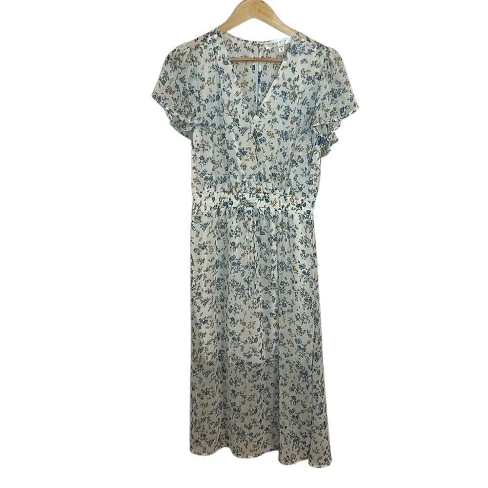 Row A blue calico Midi Dress, Small
